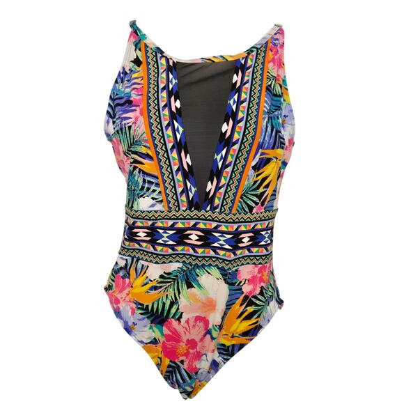 La Blanca Women's High Neck Mesh One Piece Swimsuit, Sz 8 - Picture 1 of 8